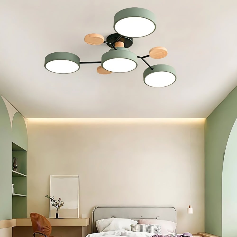 Branch Multi Heads Ceiling Lamp – Nordic Style Disc Lamp