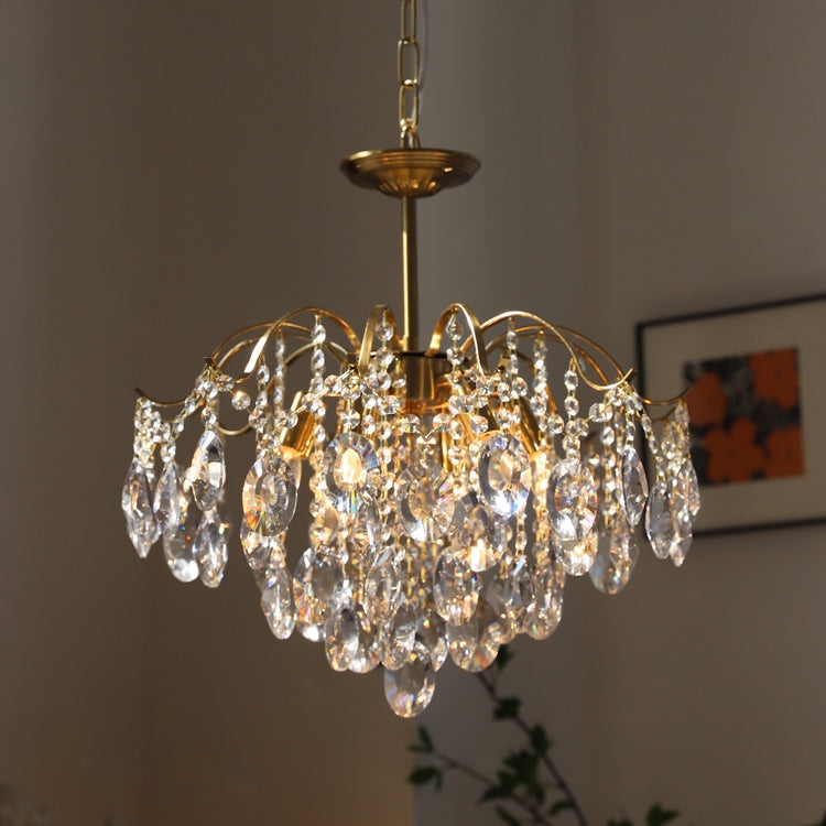 Vintage Sumptuous Teardrop Crystal Chandelier
