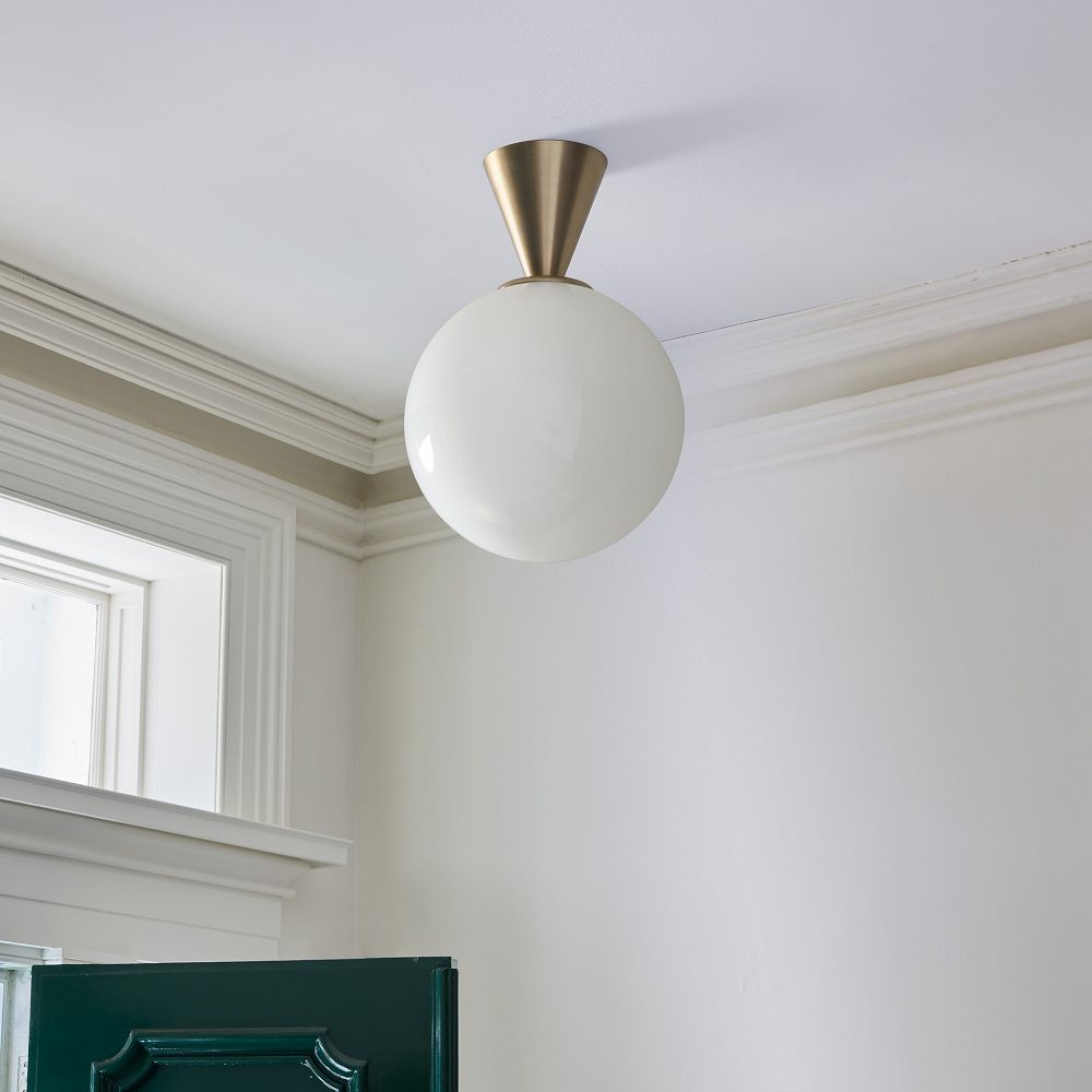Ulvara Modern Flush Mount Ceiling Light - Floating Globe and Tapered Canopy Design