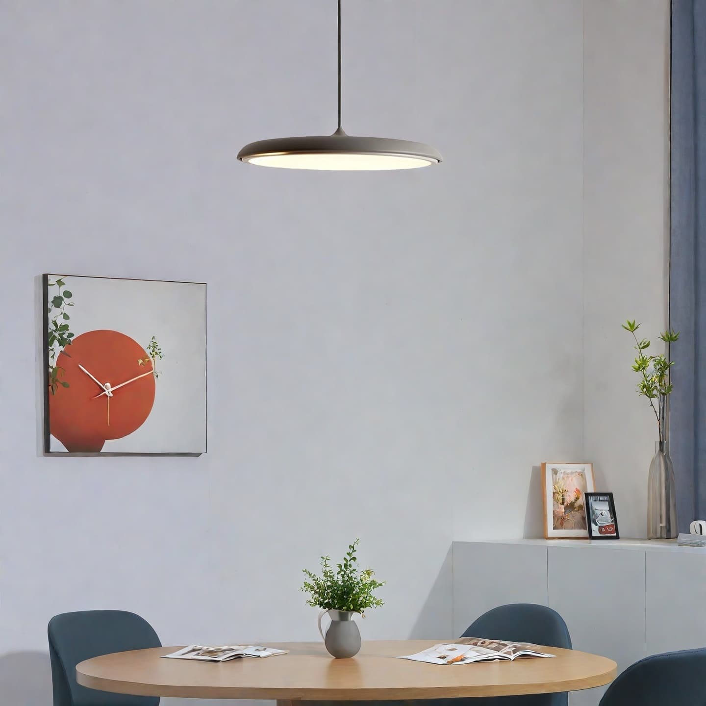 Macaron Pendant Light - Contemporary Dark Blue Metal Acrylic Decor