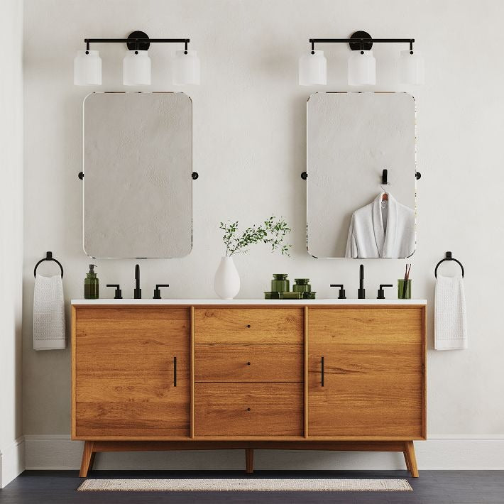 Applique murale moderne Hanton à 3 lumières - Luminaire de salle de bain en métal