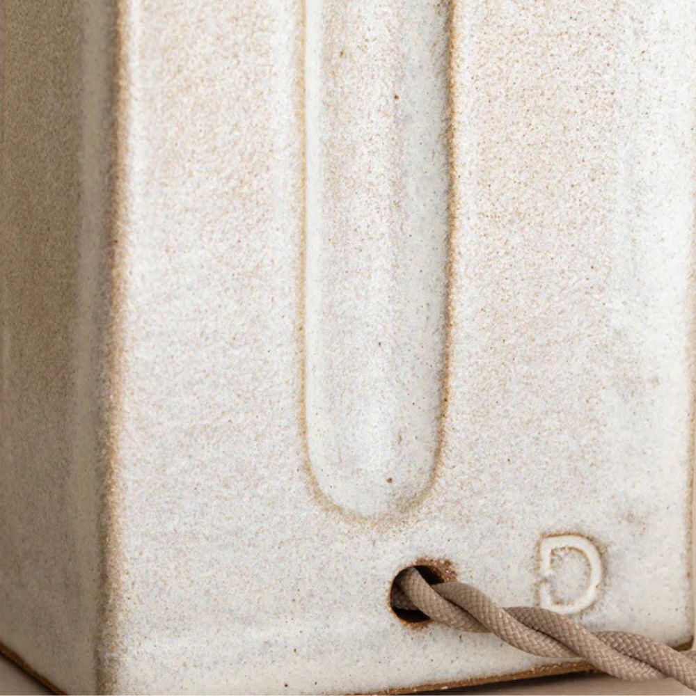 White Stone Table Lamp - Modern White Stone Base Design Bedside Lamp