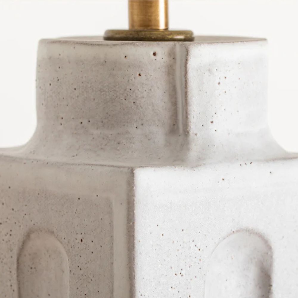 White Stone Table Lamp - Modern White Stone Base Design Bedside Lamp