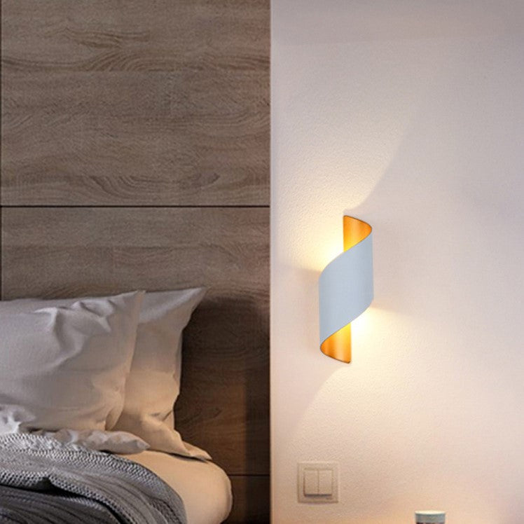 White Aluminum Modern Curl Twisted Wall Light Energy Efficient