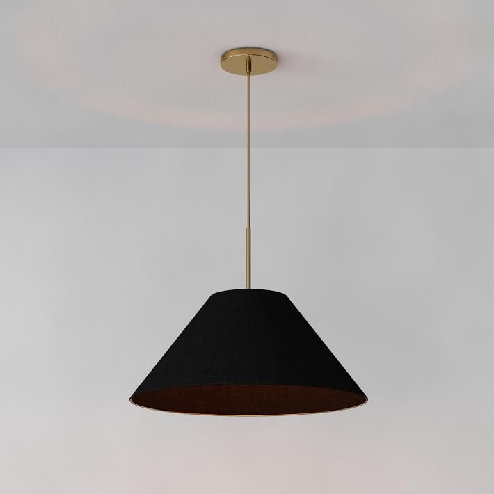 Conica Cone Fabric Pendant Light - Metal Adjustable Lamp for Bedroom