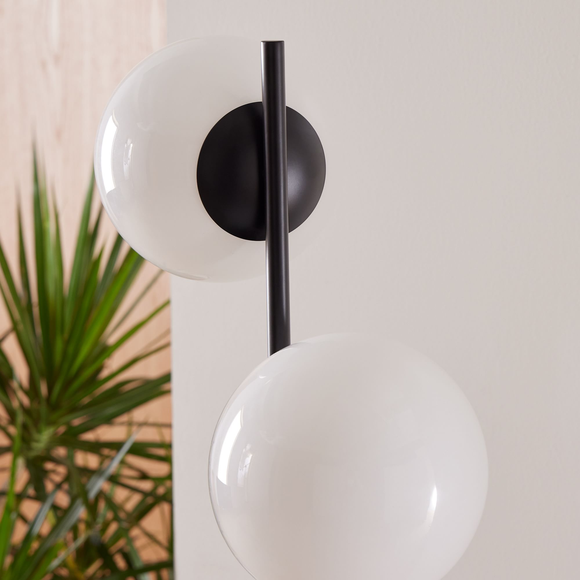 Alessora Sphere Stem Floor Lamp – Metal Frame Marble Base Elegant Lighting