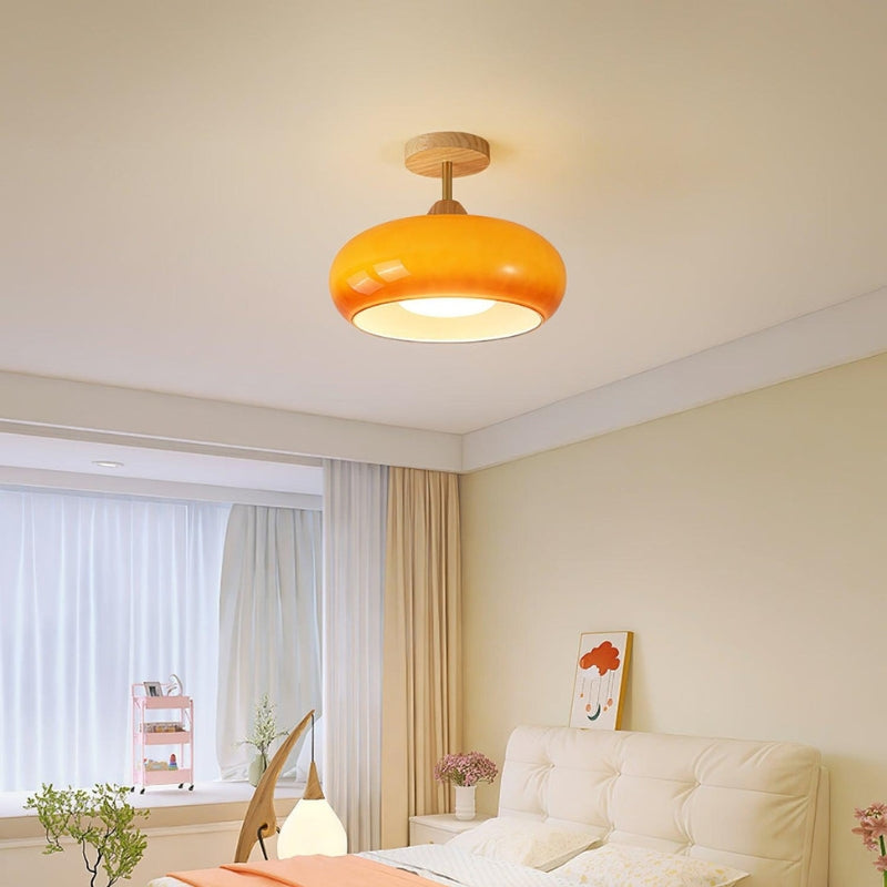 Bauhaus Pot Ceiling Light – Retro Glass Flush Mount for Modern Homes