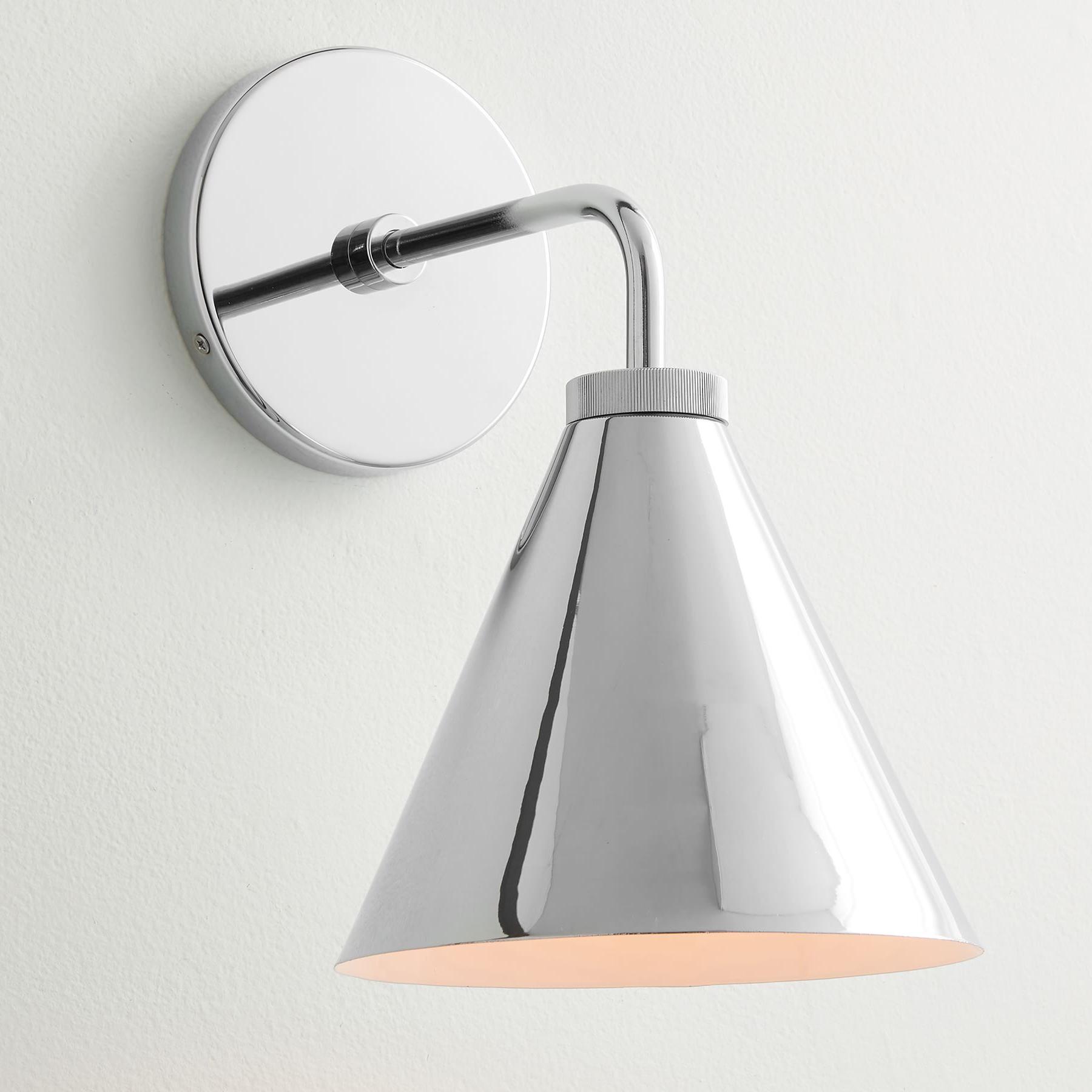 Retro Inspired Metal Cone Wall Light in Matte Black
