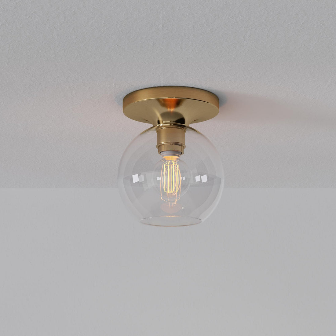 Selvion Modern Globe Ceiling Light - Damp-Rated Bathroom Lighting - Luxe Glass Shade