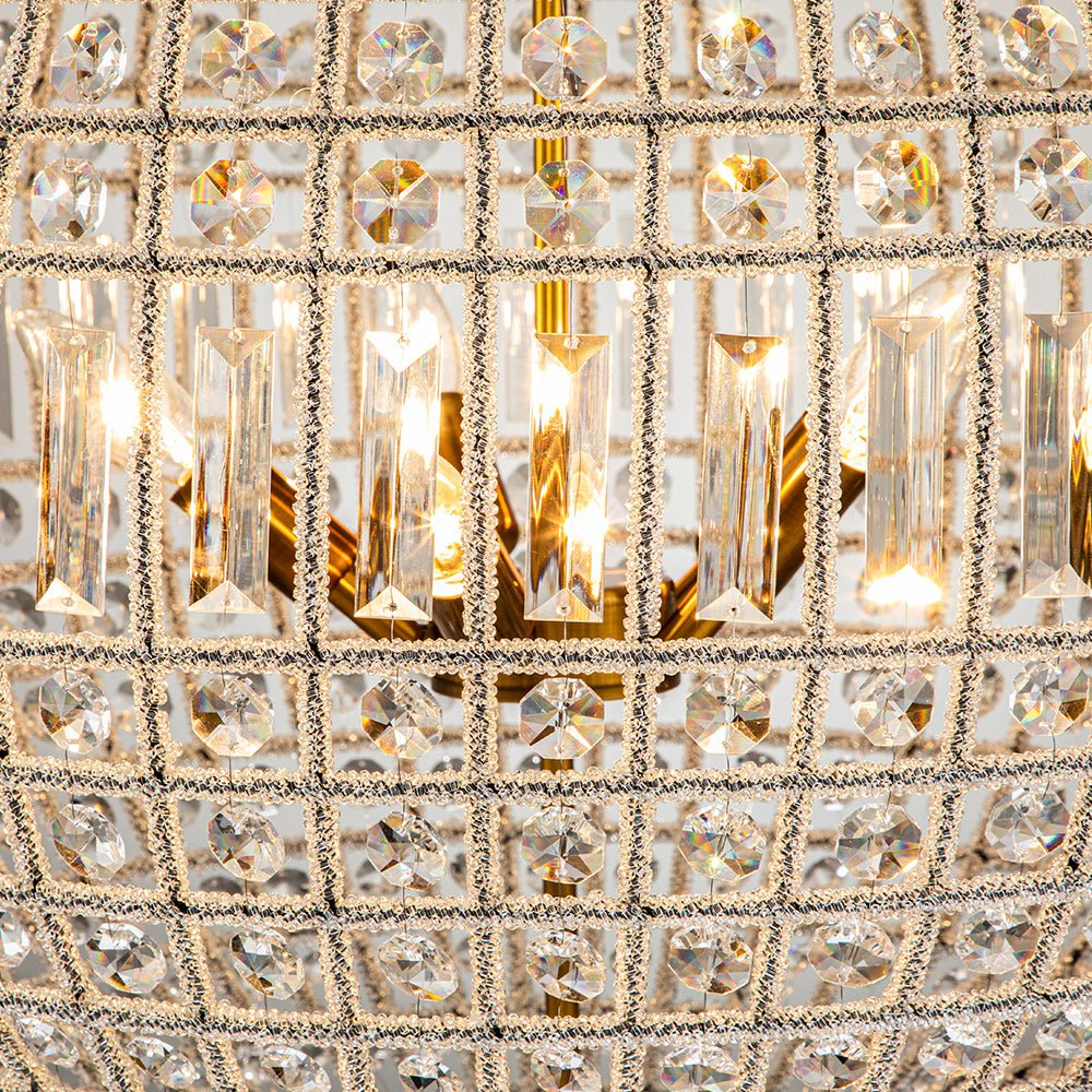 Lustre globe en cristal et laiton vintage pour un éclairage sophistiqué