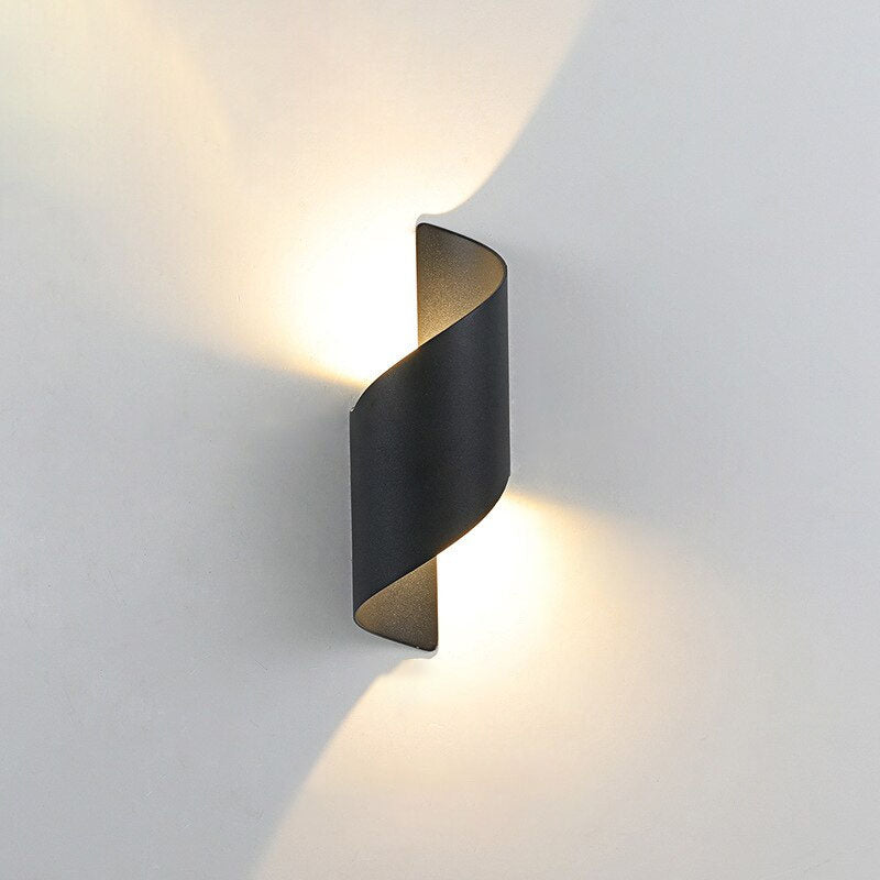 White Aluminum Modern Curl Twisted Wall Light Energy Efficient