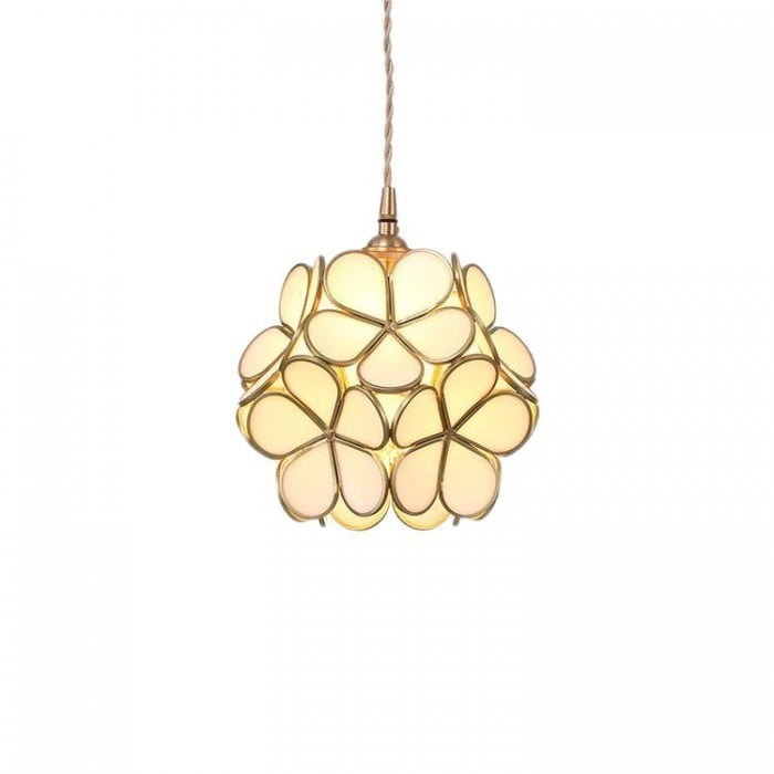 Retro Glass Flower Petal Pendant Lamp
