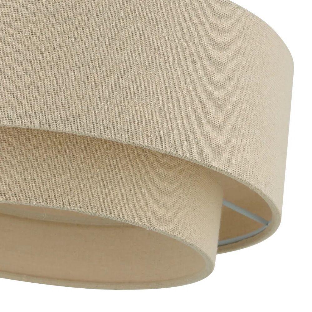 Linen Drum Ceiling Light - Textured Fabric Ceiling Lamp