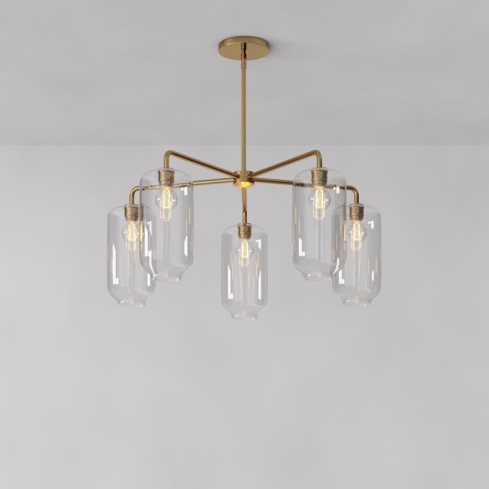 Lumivelle 5-Light Pebble Chandelier - Modern Glass Pendant Lighting