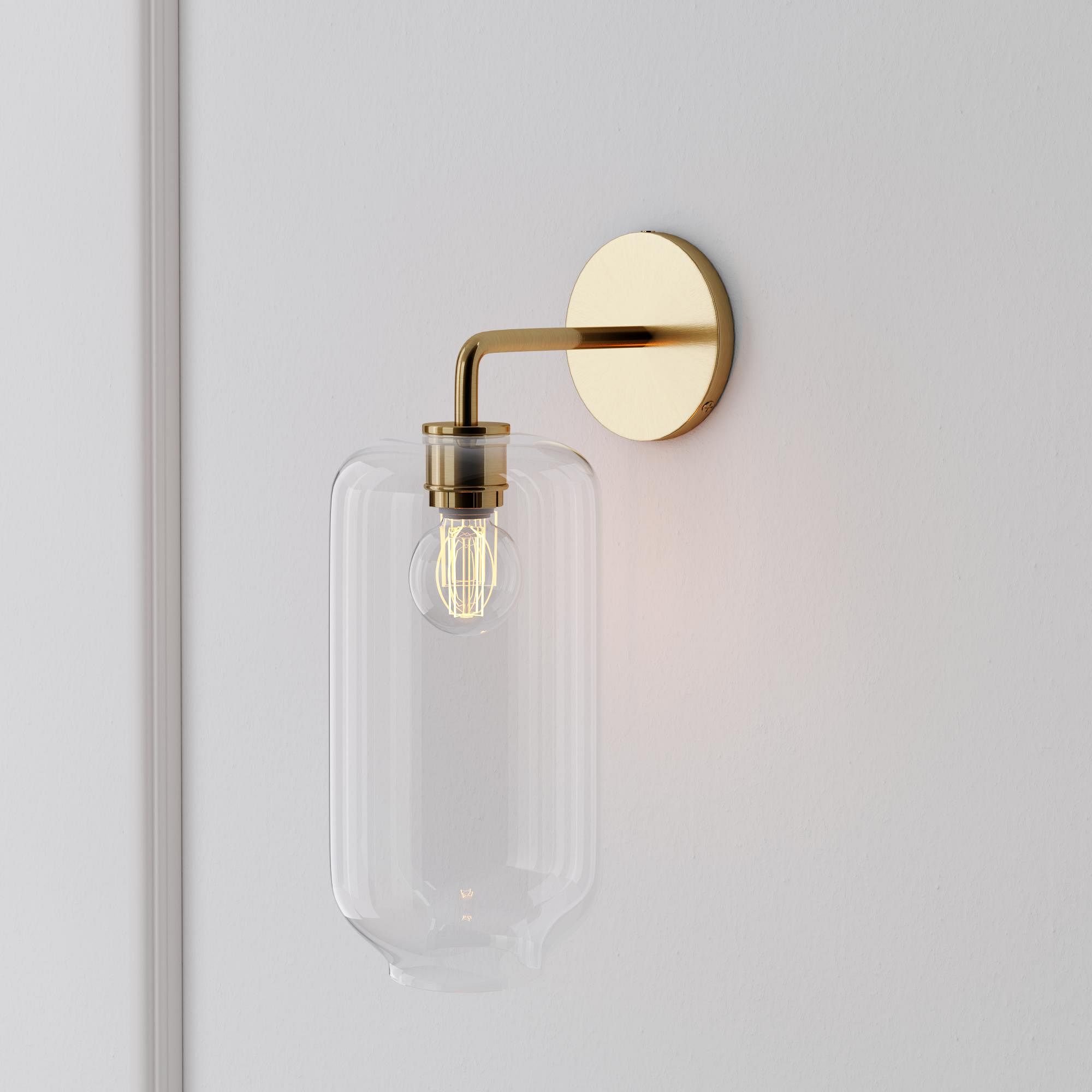 Lumivelle Pebble Sconce - Stylish Wall Light - Glass & Metal, Energy Efficient