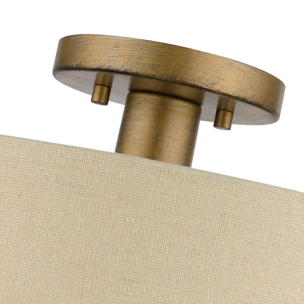Linen Drum Ceiling Light - Textured Fabric Ceiling Lamp