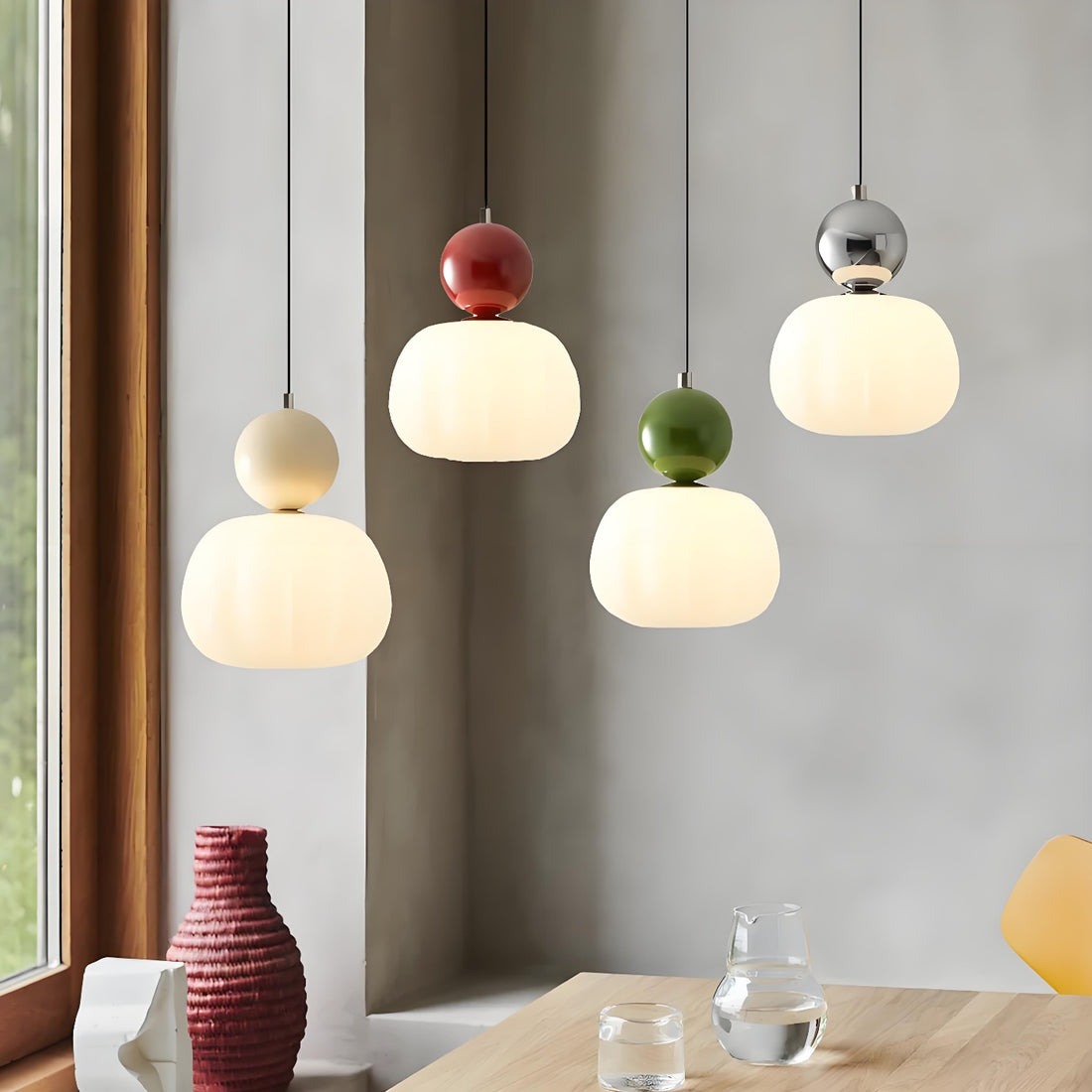 Suspension en forme de bonbon – Suspension Art déco moderne couleur crème