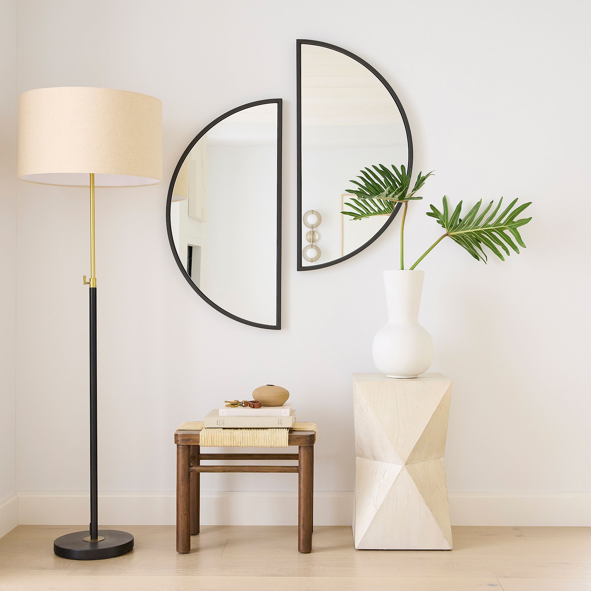 Mavora Linen Floor Lamp - Modern Adjustable Metal Lamp for Living Room