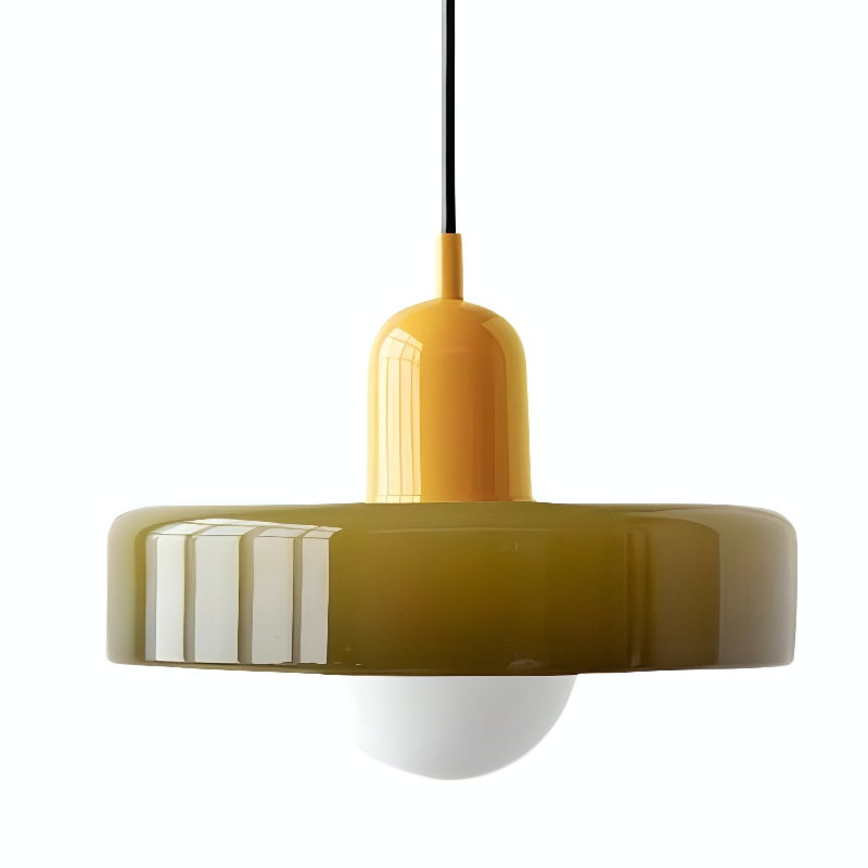 Disc Orb Glass Pendant Lamp – Morandi Pendant Light for Living Rooms