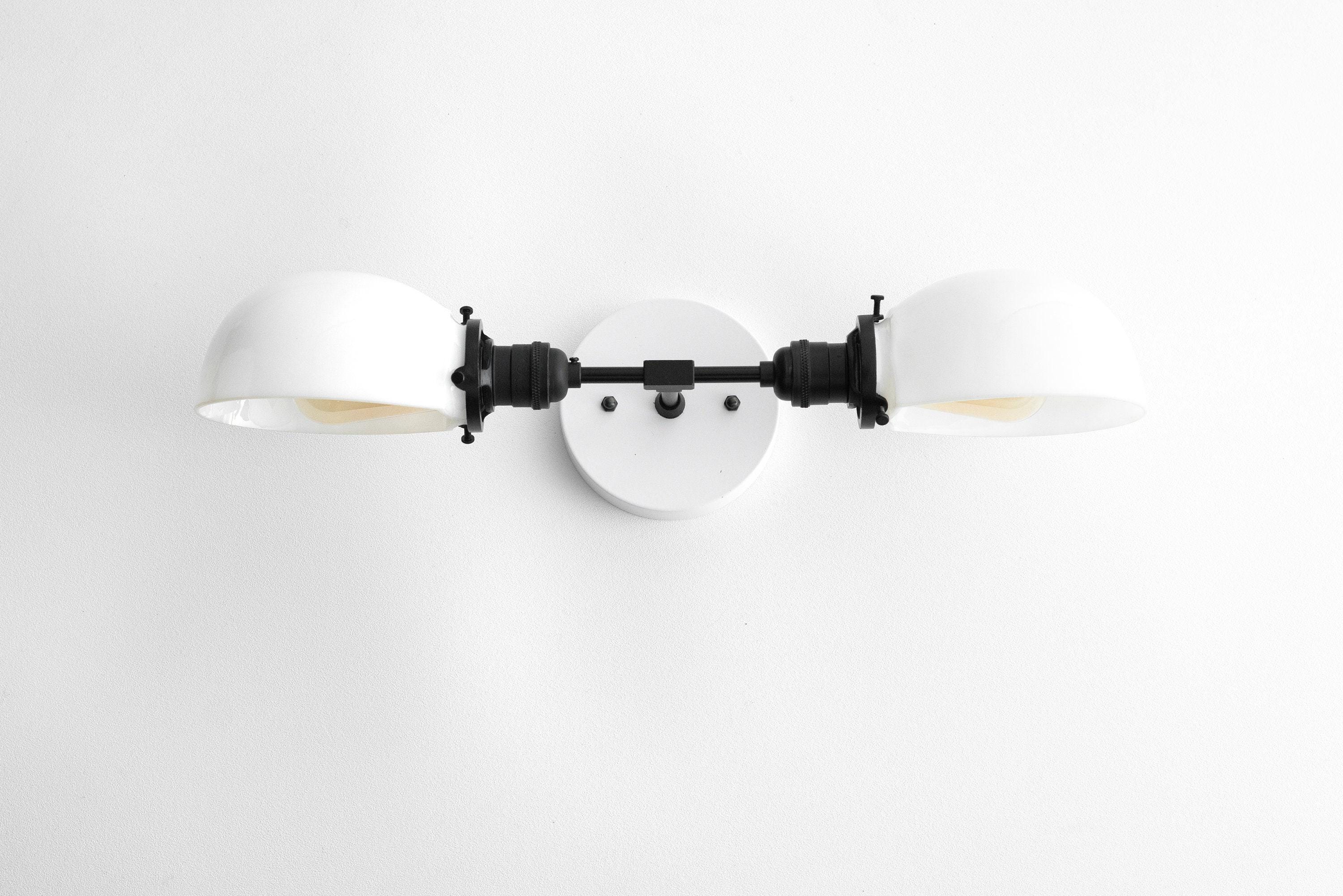 Ornato Luxe Mid-Century Vanity Light - Brass Bathroom Fixture with Opal Glass