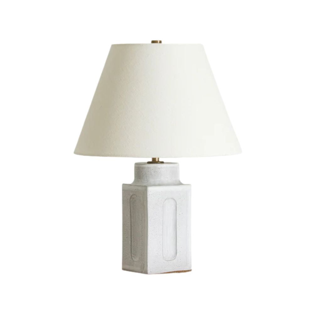 White Stone Table Lamp - Modern White Stone Base Design Bedside Lamp