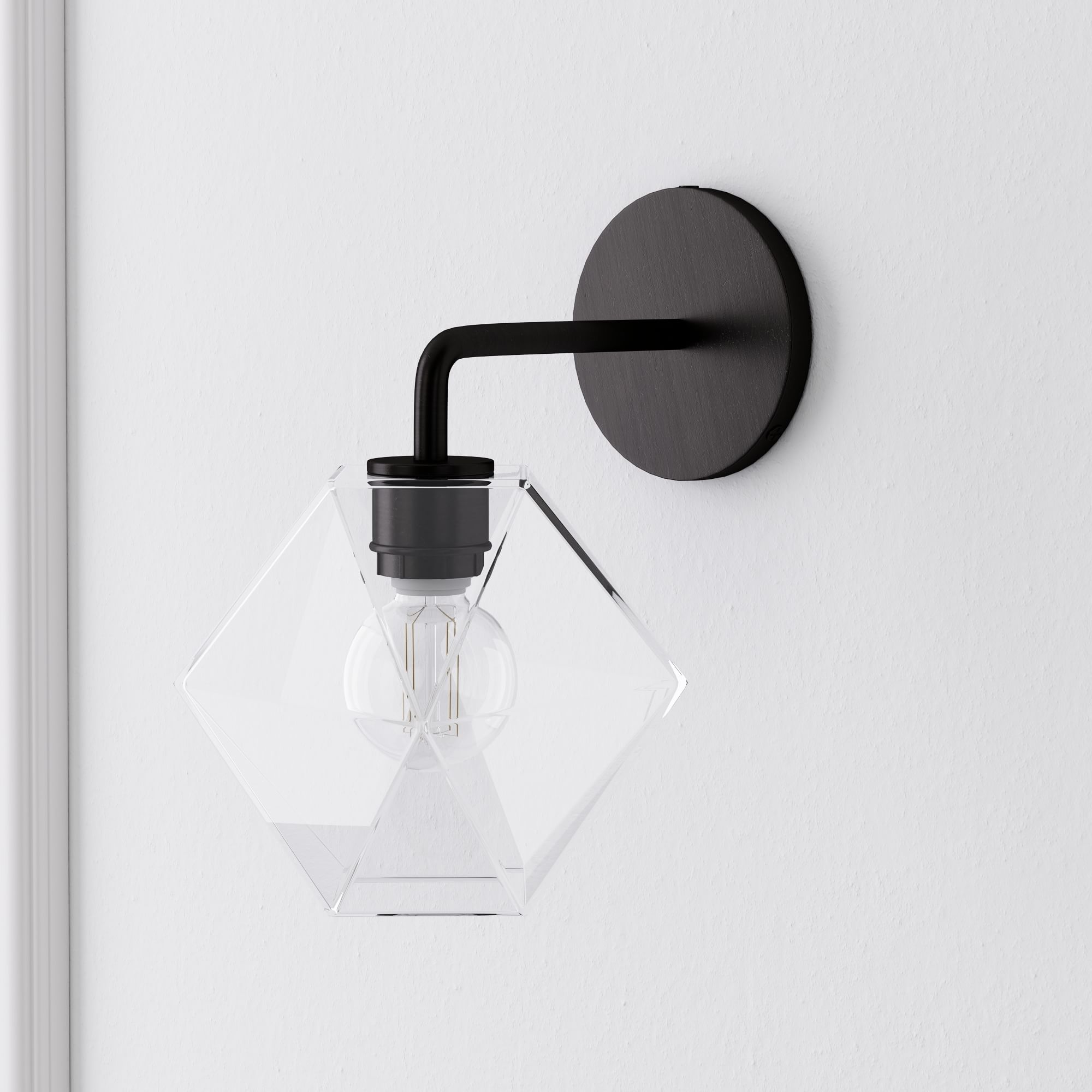Talvior Geometric Modern Bathroom Sconce - Faceted Shade Light in Luxe Finishes