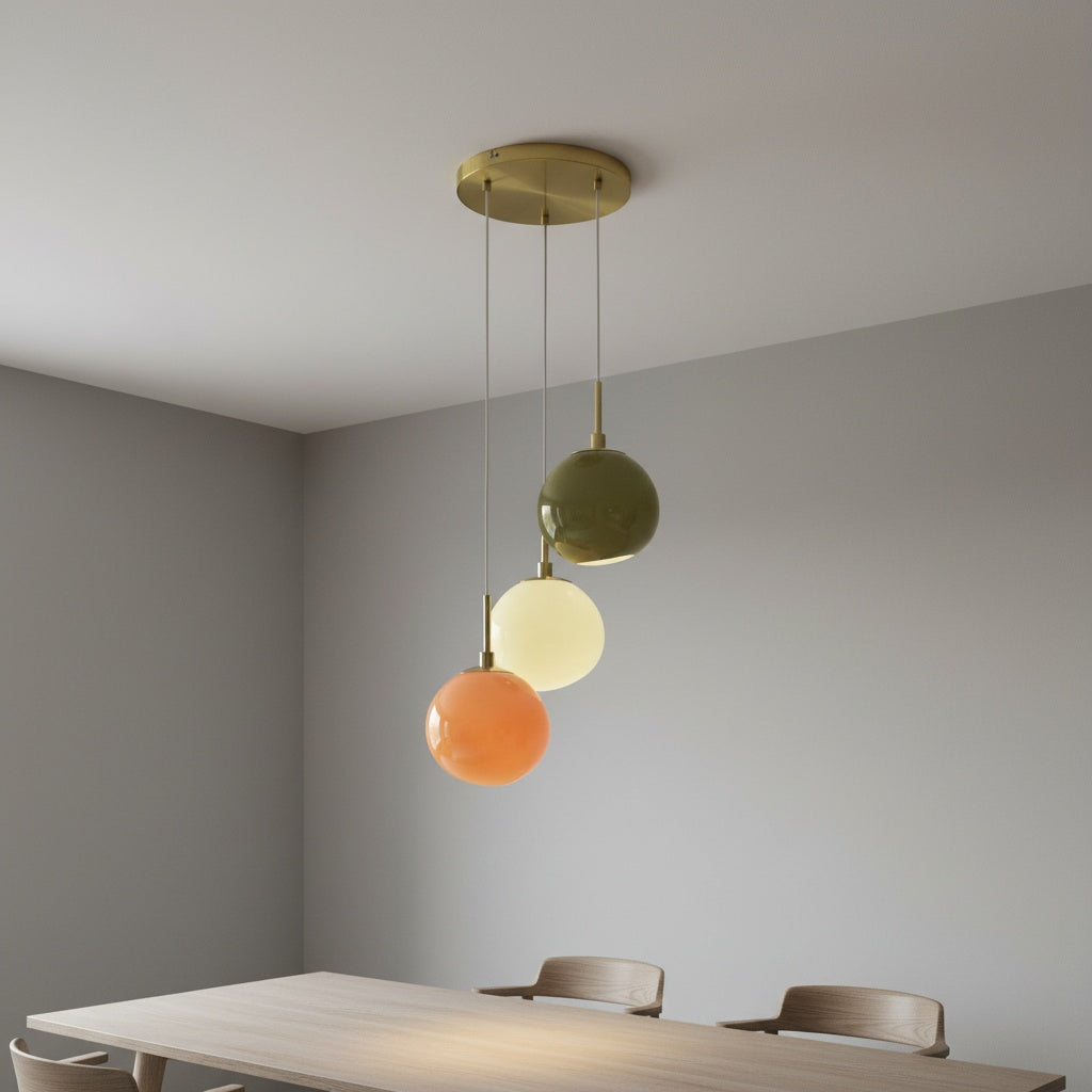 Multi-Shade Opal Glass Pendant - Cluster Hanging Lamp