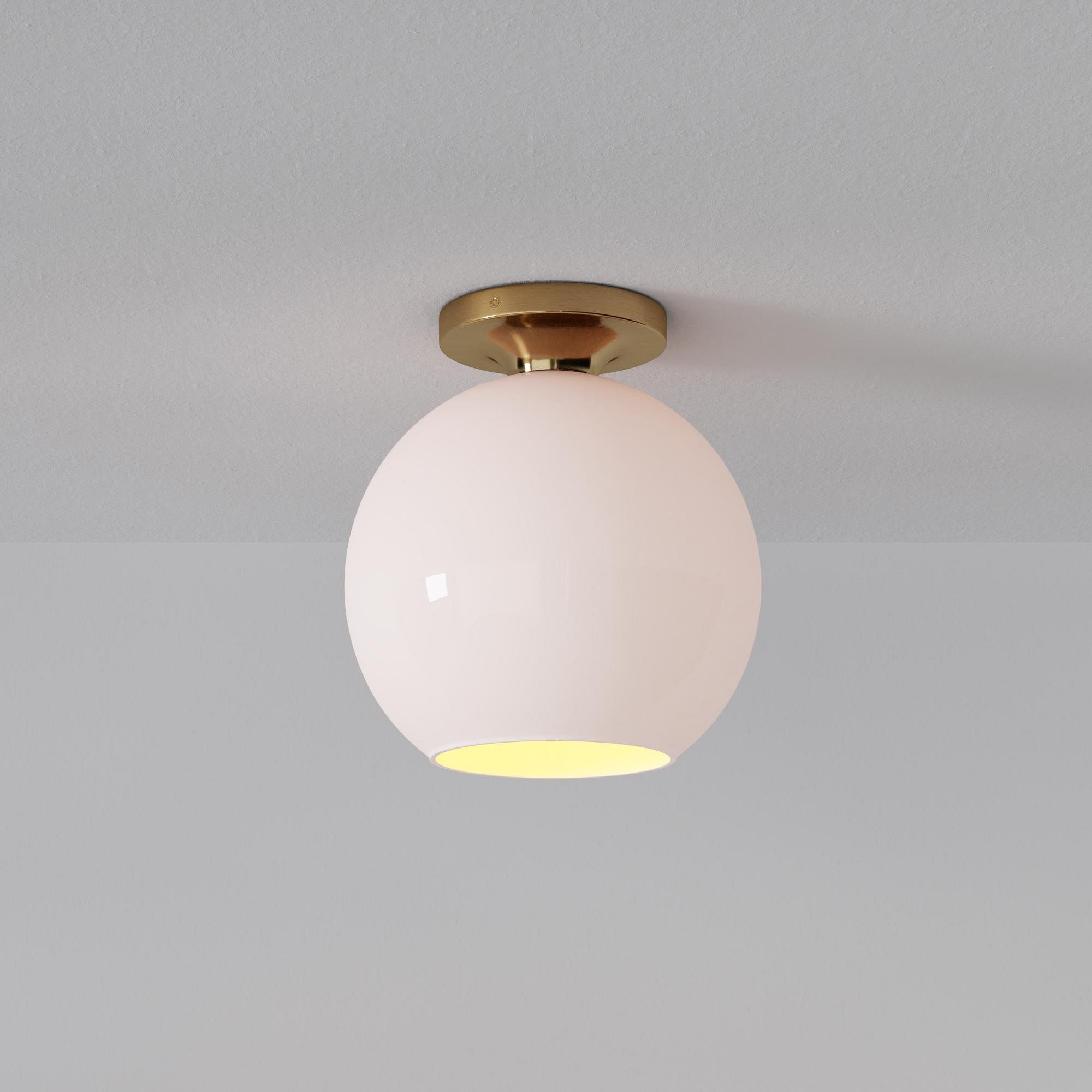 Selvion Modern Globe Ceiling Light - Damp-Rated Bathroom Lighting - Luxe Glass Shade