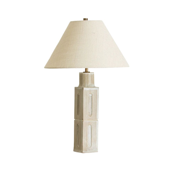 White Stone Table Lamp - Modern White Stone Base Design Bedside Lamp