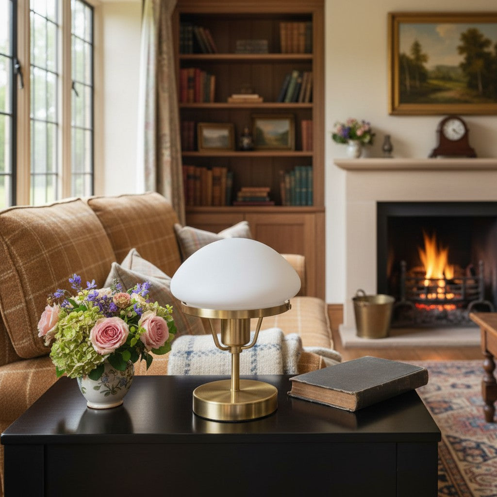 Ornato Luxe Modern Brass or Black Table Light