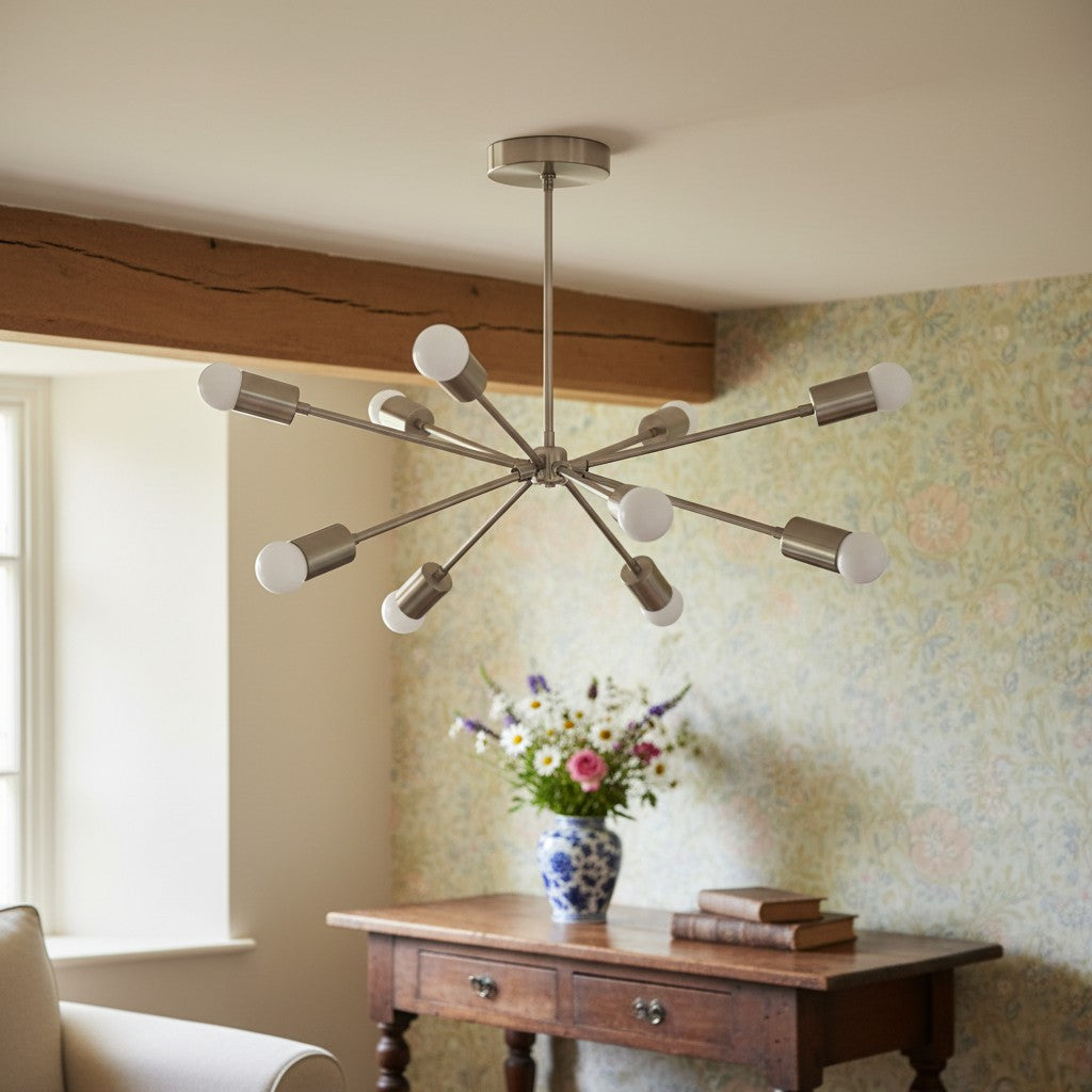 Mobilux Line Modern Chandelier - Mid Century Ceiling Light Fixture