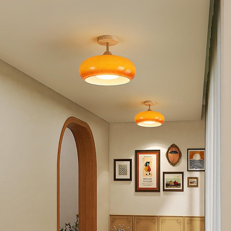 Bauhaus Pot Ceiling Light – Retro Glass Flush Mount for Modern Homes