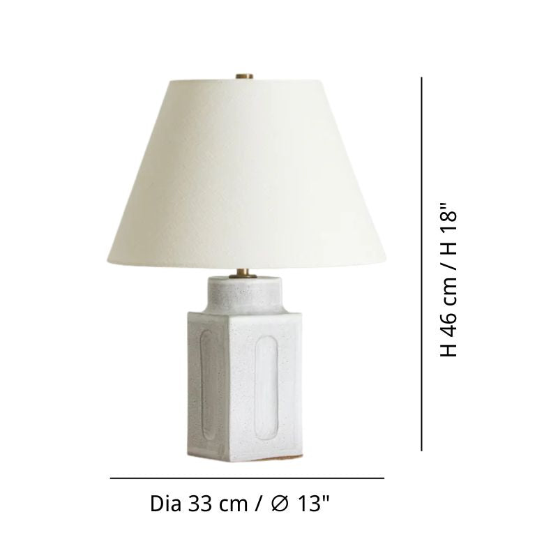 White Stone Table Lamp - Modern White Stone Base Design Bedside Lamp