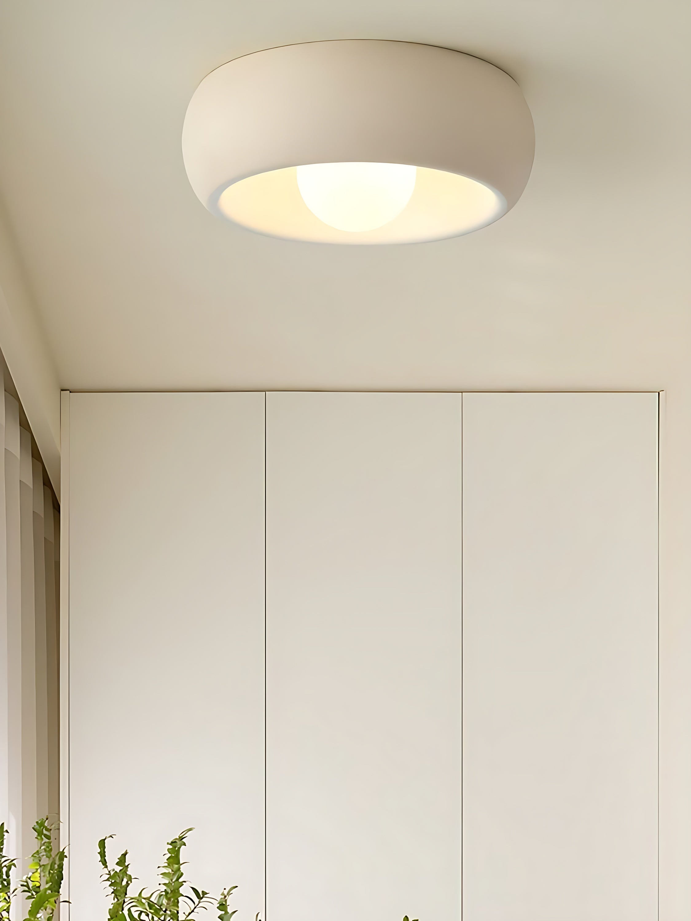 Modern Glass Metal Ceiling Light in Walnut for Indoor Lighting