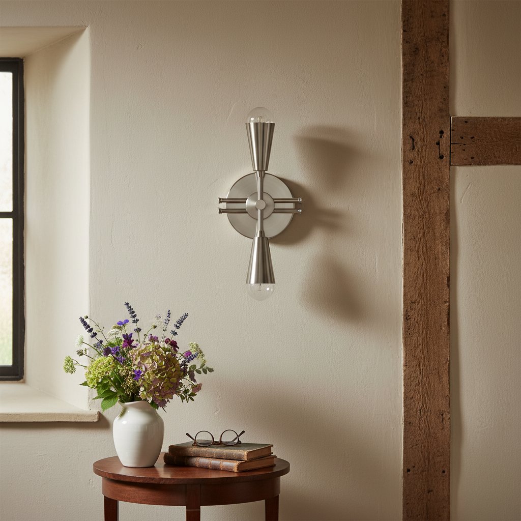 Pyralis Cone Art Deco Brass Sconce - Industrial Vanity Light