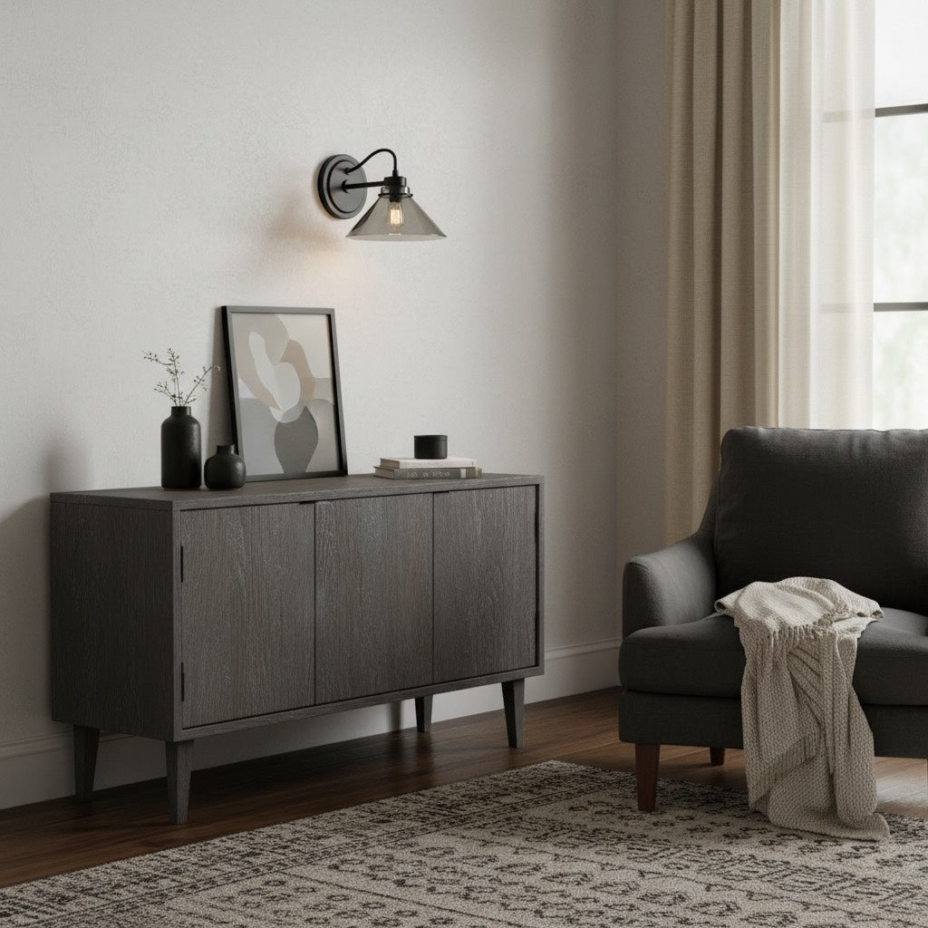 Aurenza Sconce – Farmhouse Wall Light with Metal Accents for Cozy Spaces