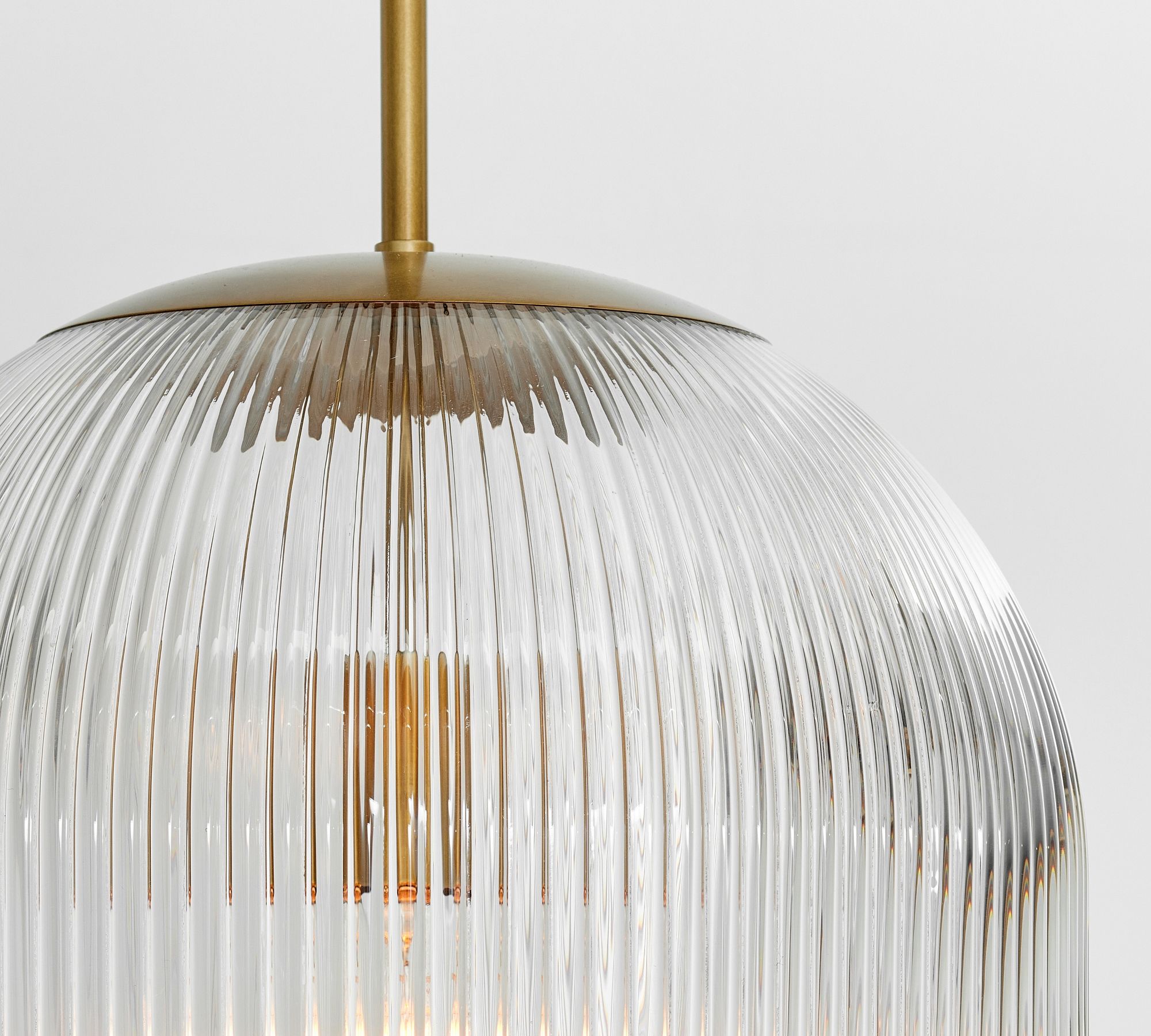 Bravira Ribbed Glass Pendant Light - Elegant Kitchen Island Lamp