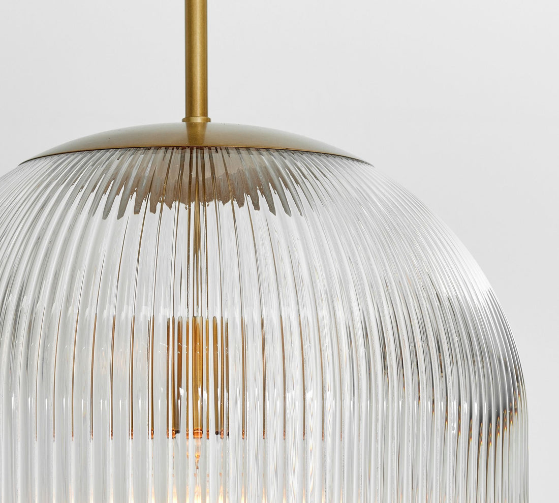 Suspension Bravira en verre strié – Lampe élégante pour îlot de cuisine