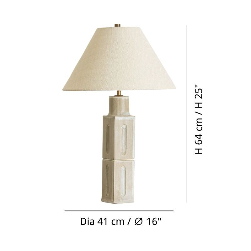 White Stone Table Lamp - Modern White Stone Base Design Bedside Lamp