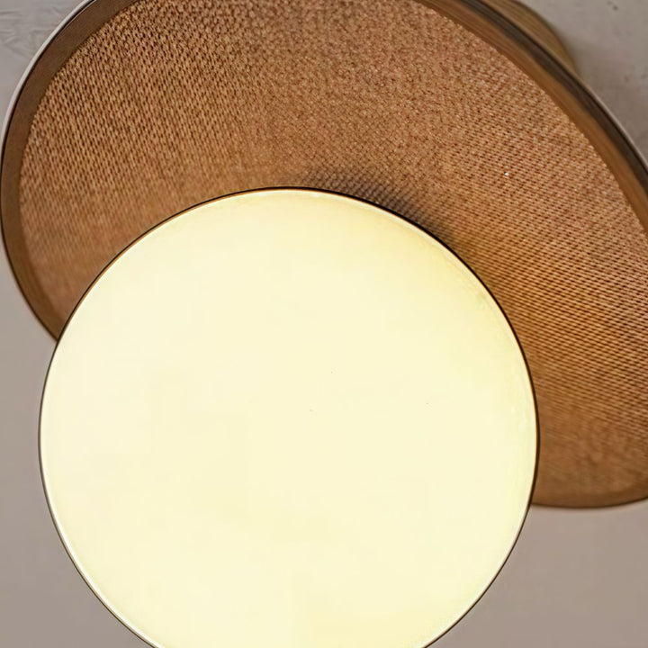 Raffia Petal Ceiling Light - Vintage Tiered Rattan Globe Lamp for Aisle