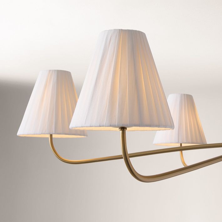 Fibura Modern Linen Chandelier - Metal Linear Light for Dining Room