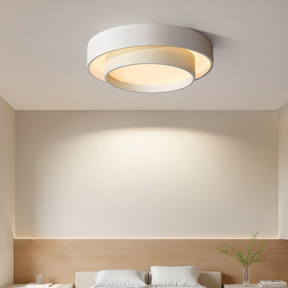 Plafonnier rond double couche – Design encastré en acrylique nordique