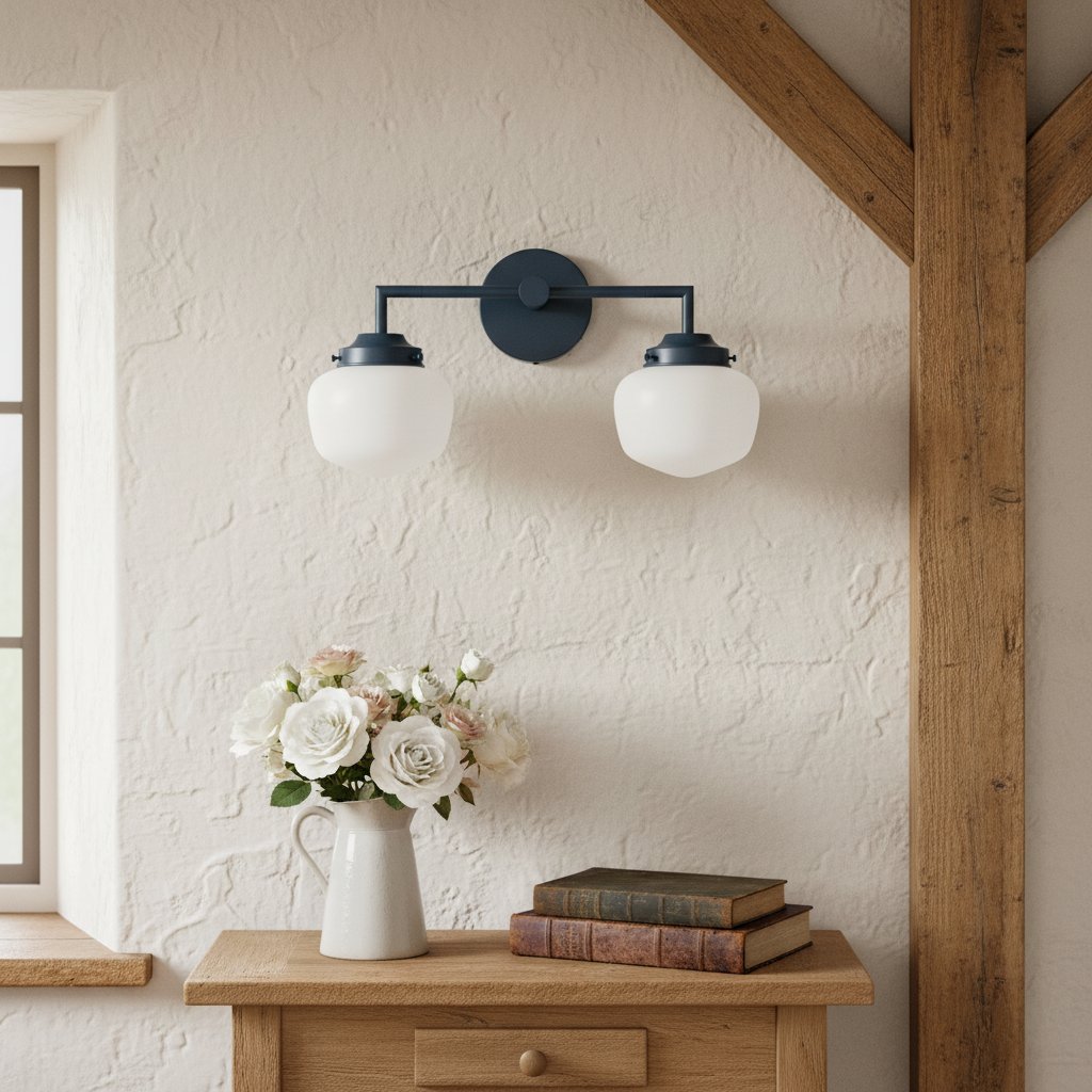 Opalume Glass Vanity Light - Vintage Inspired Bathroom Wall Lighting
