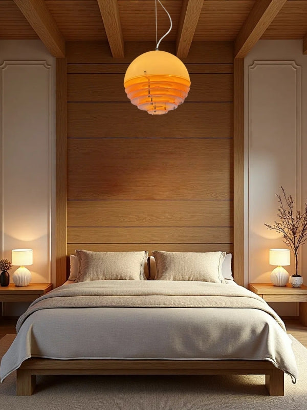 Glass & Acrylic Bauhaus Pendant - Elegant Sunset Glow Living Room Light