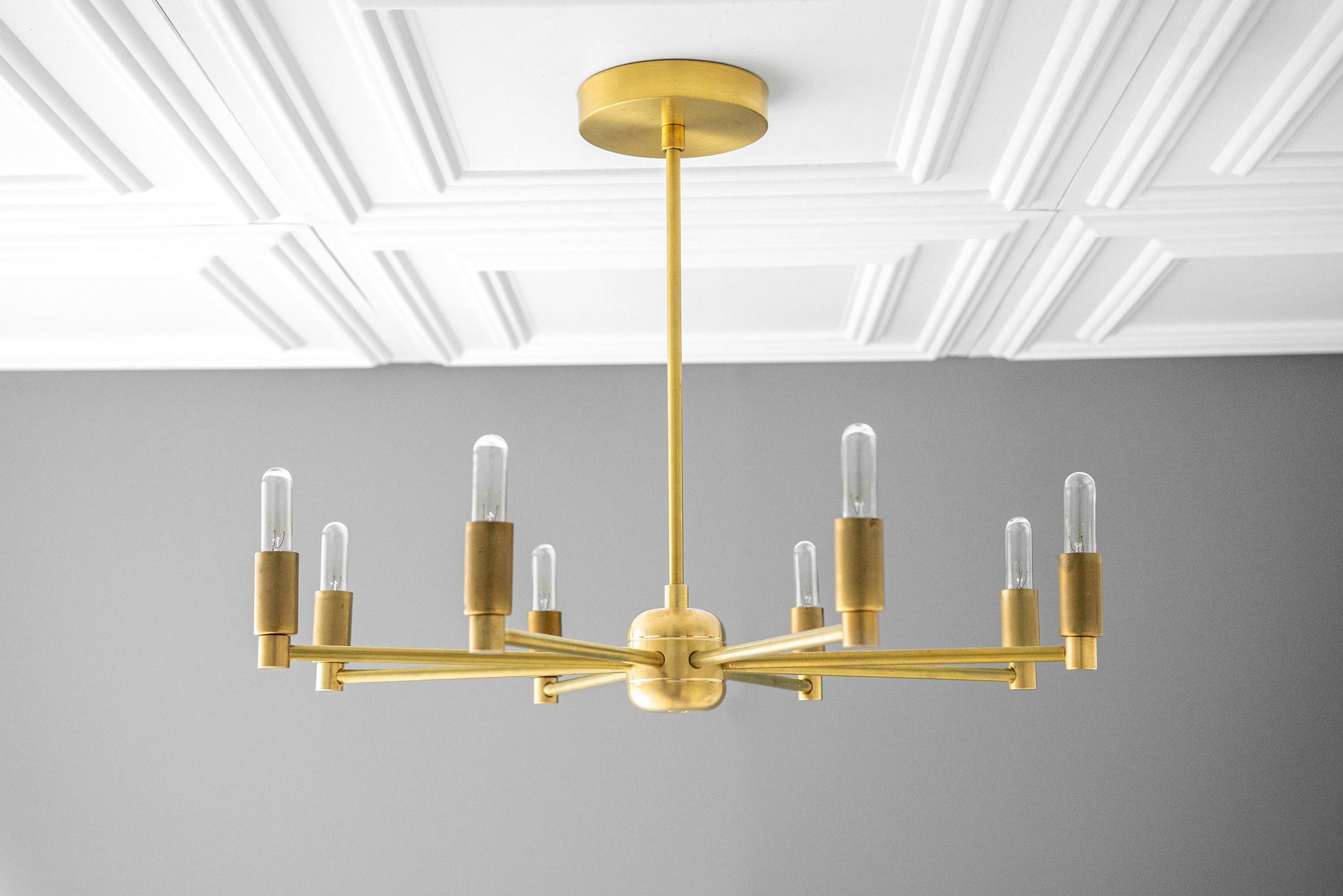 Mobilux Line Modern Chandelier - 8 Arm Mid Century Hanging Light