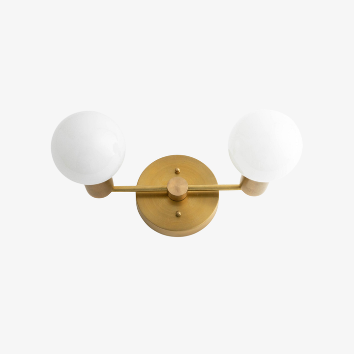 Glorica Glass Vanity Light - Modern Brass Wall Sconce for Bathroom Style