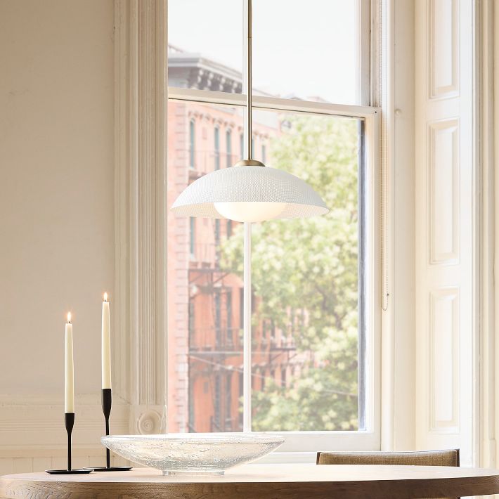 Elorina Pendant Light - Perforated Metal Shade, Champagne Bronze