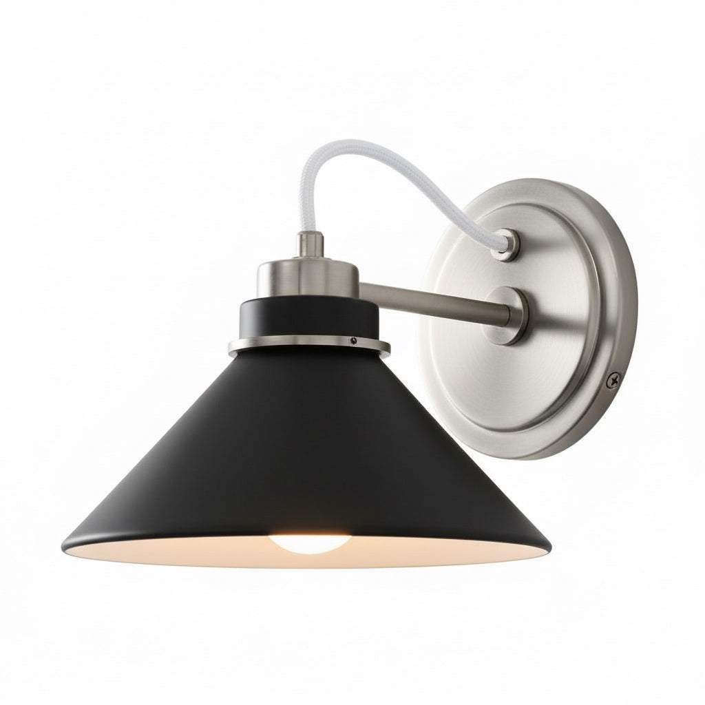 Aurenza Sconce – Farmhouse Wall Light with Metal Accents for Cozy Spaces