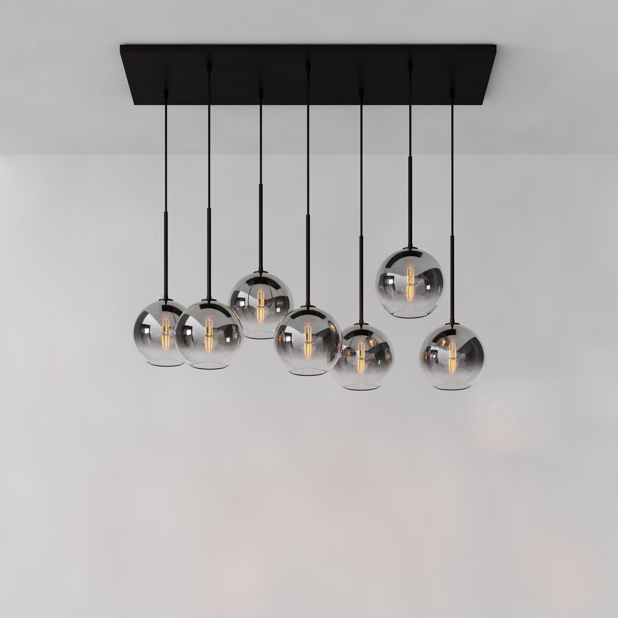 Selvion Elegant 7-Light Globe Chandelier – Glass Pendant Light