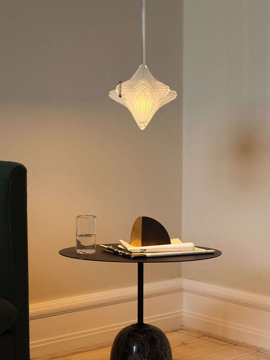Art Deco Astris Elara Star Pendant Light-Frosted Glass Pendant with Geometric Style